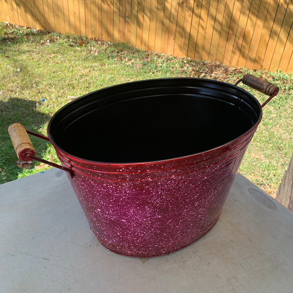 18" TEXAS TECH RED METAL OVAL TUB WESTERN HOME DECOR METAL ART NEW #EH10396