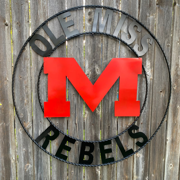 12", 18", 24", 32" OLE MISS REBELS MISSISSIPPI CUSTOM METAL TEAM VINTAGE SIGN