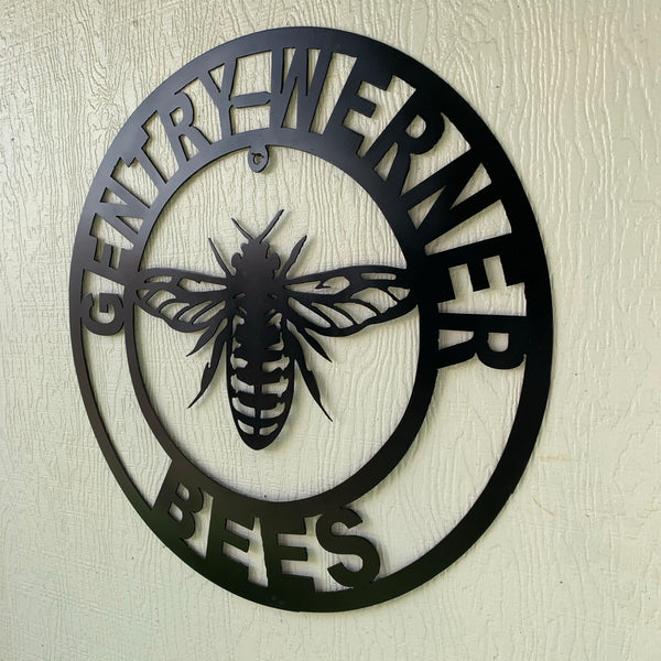 #EH10491 CUSTOM NAME BEE LASERCUT CUSTOM METAL VINTAGE CRAFT SIGN WESTERN HOME DECOR HANDMADE