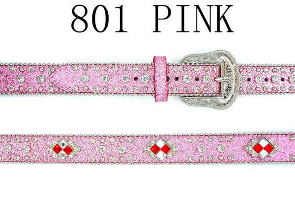 WS _ 801 PINK KIDS BELT GENUINE LEATHER WESTERN BELTS FASHION NEW STYLE