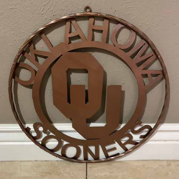 12",18",24",32",36" OU SOONERS OKLAHOMA HAMMERED COPPER CUSTOM VINTAGE TEAM CRAFT METAL ART WESTERN HOME DECOR