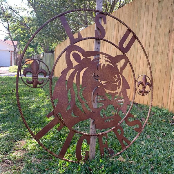 12:,18",24",32",36" LSU TIGERS METAL CUSTOM VINTAGE CRAFT ART SIGN