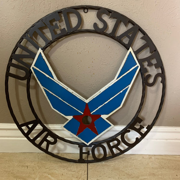 24" US AIR FORCE MILITARY CUSTOM VINTAGE METAL CRAFT WALL ART AIRFORCE WESTERN HOME DECOR HANDMADE