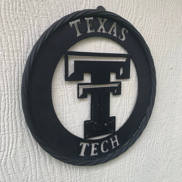 12",18",24",32",36" TEXAS TECH RUSTIC BLACK CUSTOM METAL VINTAGE CRAFT TEAM SIGN HANDMADE TO ORDER