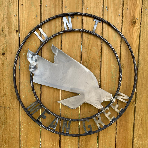 12", 18", 24", 32" UNT MEAN GREEN RAW METAL CUSTOM VINTAGE CRAFT WALL ART TEAM SIGN HANDMADE
