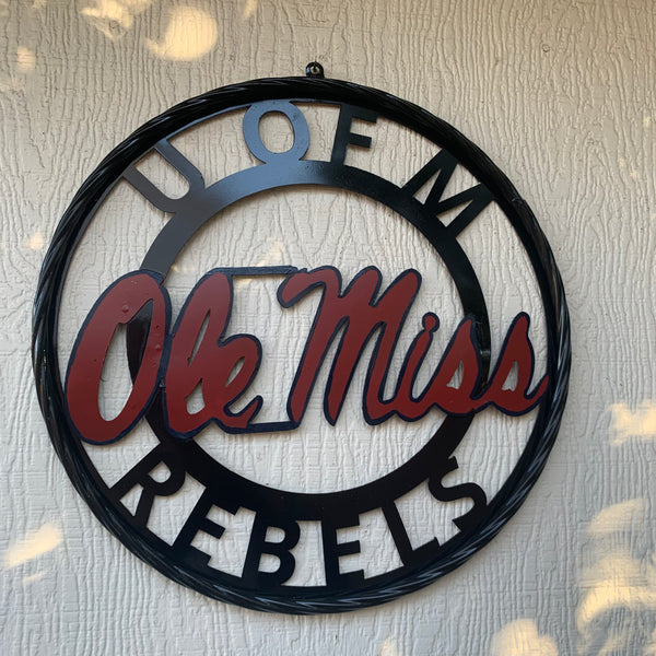 OLE MISS REBELS MISSISSIPPI METAL CUSTOM VINTAGE CRAFT TEAM SIGN HANDMADE