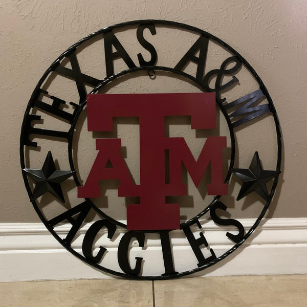 12", 18", 24", 32" TEXAS A&M AGGIES STARS METAL CUSTOM VINTAGE CRAFT WALL ART TEAM SIGN HANDMADE