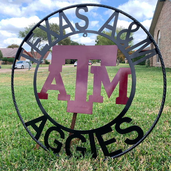 TEXAS A&M NO THUMBS GIGEM AGGIES METAL CUSTOM VINTAGE CRAFT WALL ART TEAM SIGN HANDMADE