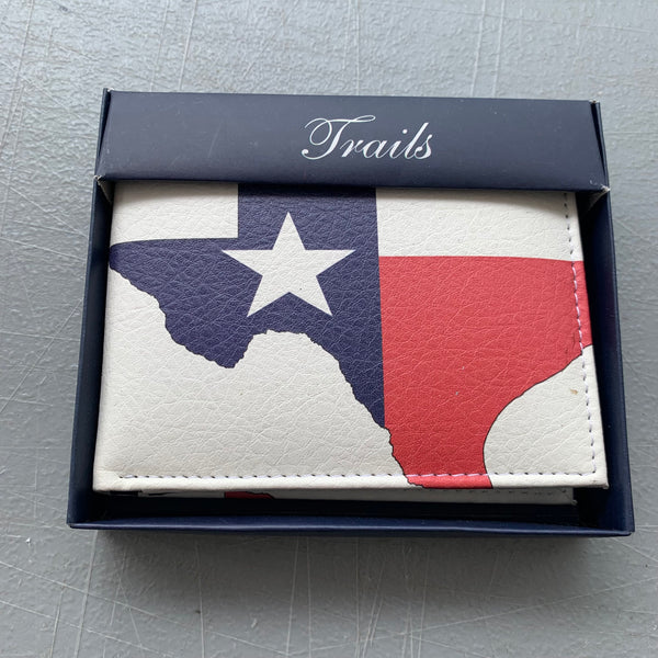 4.25" x 3.75" TEXAS FLAG WALLET LEATHER BIFOLD WALLET NEW-- FREE SHIPPING