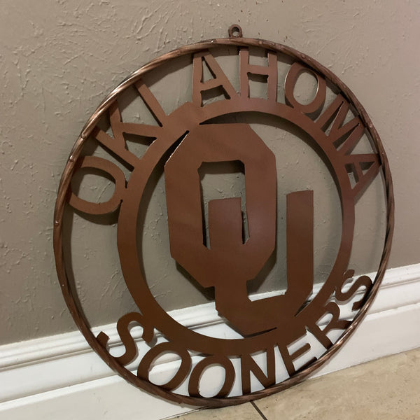 12",18",24",32",36" OU SOONERS OKLAHOMA HAMMERED COPPER CUSTOM VINTAGE TEAM CRAFT METAL ART WESTERN HOME DECOR