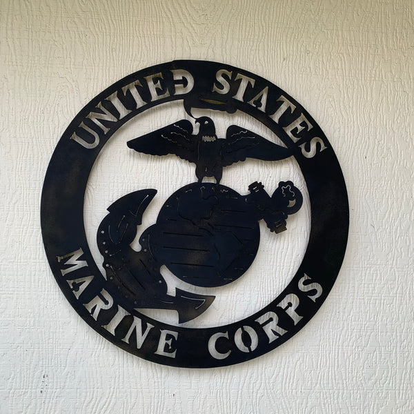 24" USA MARINE CORPS MILITARY LASERCUT BLACK CUSTOM VINTAGE METAL CRAFT WALL ART DECOR WESTERN HOME DECOR HANDMADE