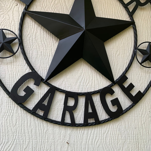 LONESTAR GARAGE STYLE CUSTOM BARN NAME STAR LONESTAR GARAGE METAL NAME BARN STAR WITH TWISTED ROPE RING 3d STAR ART WESTERN HOME DECOR RUSTIC BROWN