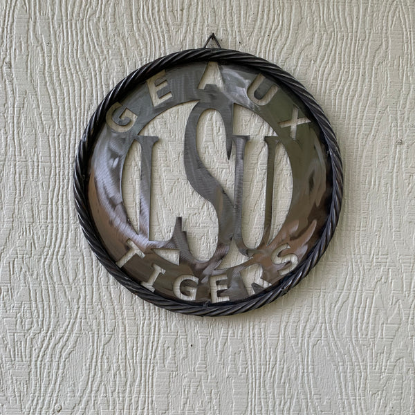 12",18",24",32" LSU GEAUX TIGERS CUSTOM METAL VINTAGE CRAFT TEAM SIGN WESTERN HOME DECOR HANDMADE