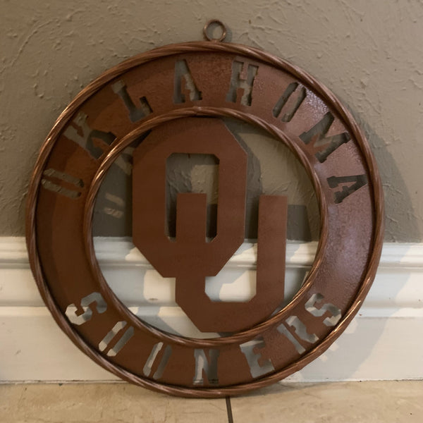 12",18",24",32" OU SOONERS HAMMERED COPPER CUSTOM METAL VINTAGE CRAFT TEAM SIGN HANDMADE CRAFT