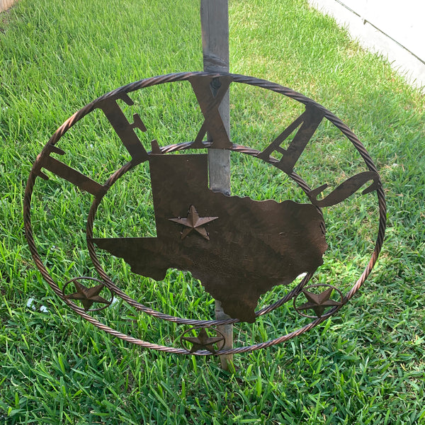 18",24",32",36" State of Texas Map Metal Wall Art Western Home Decor Vintage Rustic Bronze Copper New-#A18008