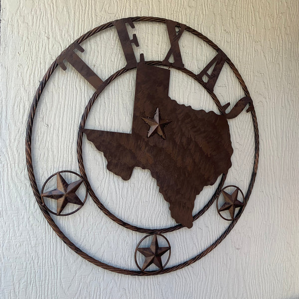 18",24",32",36" State of Texas Map Metal Wall Art Western Home Decor Vintage Rustic Bronze Copper New-#A18008