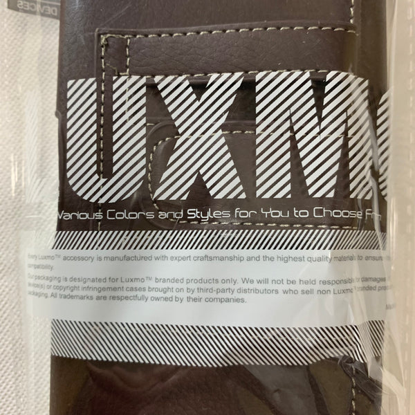 LU20 6.6" LUXMO COFFEE BROWN LEATHER EXTRA LARGE POUCH BELT LOOP HOLSTER CELL PHONE CASE UNIVERSAL OVERSIZE