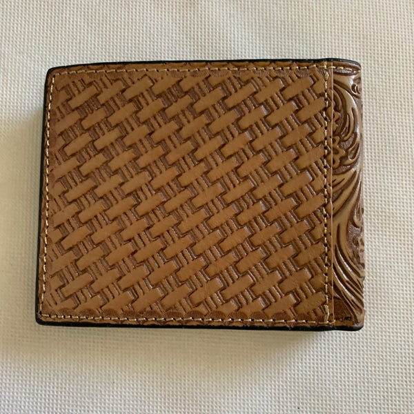#WS821BR 4.25" x 3.75" MEN'S WALLET GENUINE LEATHER BIFOLD WESTERN STYLE WALLET NEW-- FREE SHIPPING