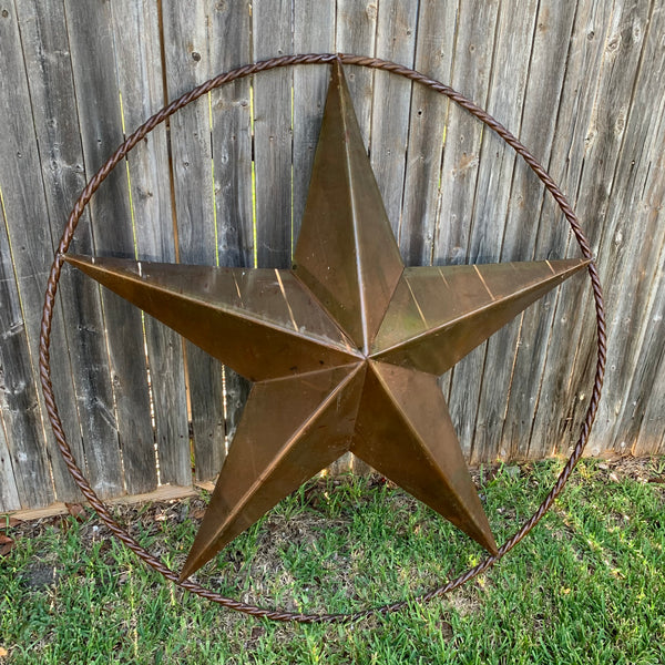 #EH10507 TEXAS GIANT 8,6,5,4 FOOT NATURAL RUSTIC SEALED UNPAINTED LARGE OVERSIZE METAL LONESTAR GENUINE RUST PATINA LONE STAR TWISTED ROPE RING 4,5,6,8 FOOT