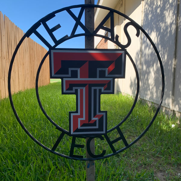18",24" TEXAS TECH CUSTOM METAL VINTAGE CRAFT SIGN WESTERN HOME DECOR