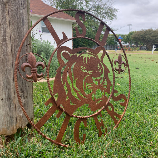 12:,18",24",32",36" LSU TIGERS METAL CUSTOM VINTAGE CRAFT ART SIGN