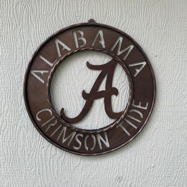 ALABAMA CRIMSON TIDE WIDE BAND RING CUSTOM METAL VINTAGE CRAFT TEAM SIGN HANDMADE