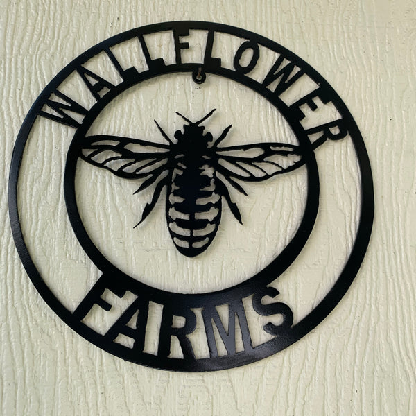 #EH10491 CUSTOM NAME BEE LASERCUT CUSTOM METAL VINTAGE CRAFT SIGN WESTERN HOME DECOR HANDMADE