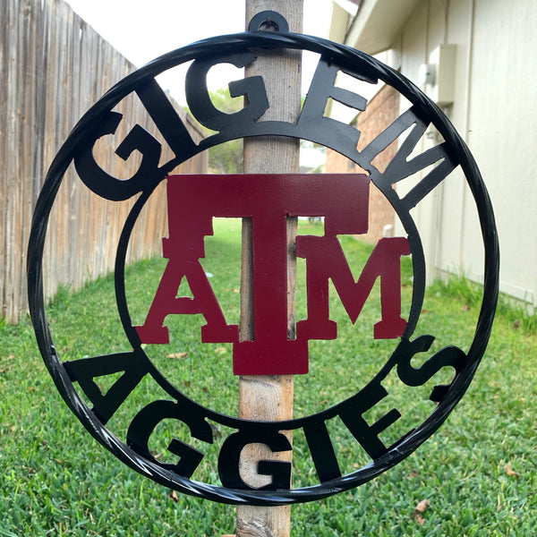 TEXAS A&M NO THUMBS GIGEM AGGIES METAL CUSTOM VINTAGE CRAFT WALL ART TEAM SIGN HANDMADE
