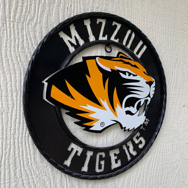 MIZZOU TIGERS MISSOURI CUSTOM METAL VINTAGE CRAFT TEAM DISC WIDE BAND RING SIGN HANDMADE 12",18",24",32"