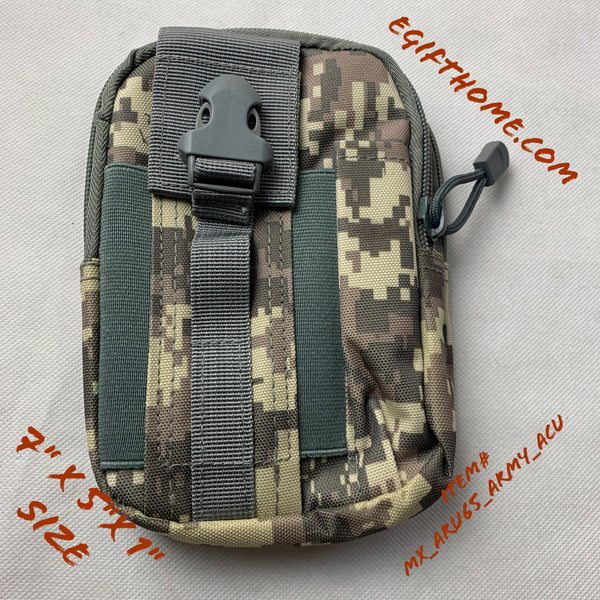 #MX_ARU65 CAMO 7" RUGGED NYLON POUCH BAG MEGA EXTRA LARGE VERTICAL ZIPPER CLOSURE, BELT LOOP HOLSTER CELL PHONE TABLET CASE UNIVERSAL OVERSIZE