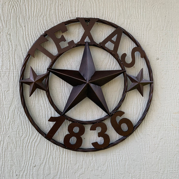 16" RUSTIC BRONZE TEXAS 1836 BARN LONE STAR METAL ART WESTERN HOME DECOR VINTAGE RUSTIC DARK BRONZE NEW