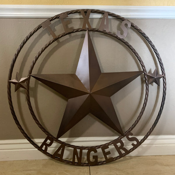 TEXAS RANGERS BRONZE LONE STAR METAL CUSTOM TEAM CRAFT WESTERN HOME DECOR CRAFT