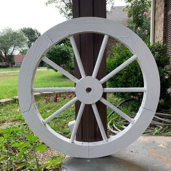16",24",30" WAGON WHEEL BARN WHITE WOOD WESTERN HOME DECOR RUSTIC NEW