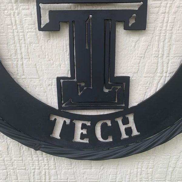 12",18",24",32",36" TEXAS TECH RUSTIC BLACK CUSTOM METAL VINTAGE CRAFT TEAM SIGN HANDMADE TO ORDER