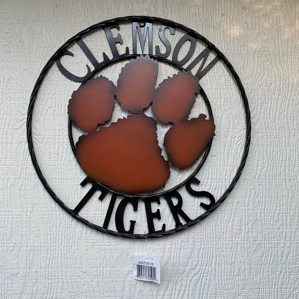 CLEMSON TIGERS CUSTOM METAL VINTAGE CRAFT SIGN WALL ART TEAM SIGN HANDMADE STYLE#1 12", 18", 24", 32"