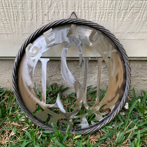 12",18",24",32" LSU GEAUX TIGERS CUSTOM METAL VINTAGE CRAFT TEAM SIGN WESTERN HOME DECOR HANDMADE