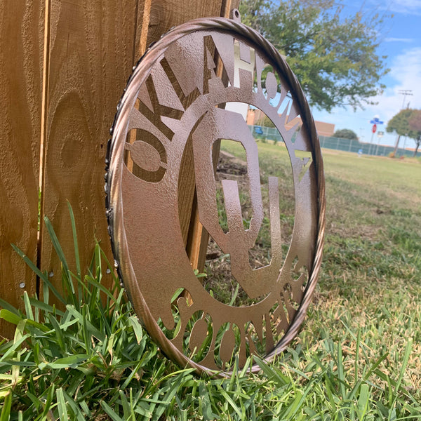 12",18",24",32" OU SOONERS HAMMERED COPPER CUSTOM METAL VINTAGE CRAFT TEAM SIGN HANDMADE CRAFT