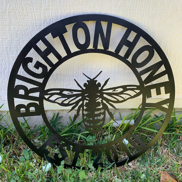 #EH10491 CUSTOM NAME BEE LASERCUT CUSTOM METAL VINTAGE CRAFT SIGN WESTERN HOME DECOR HANDMADE