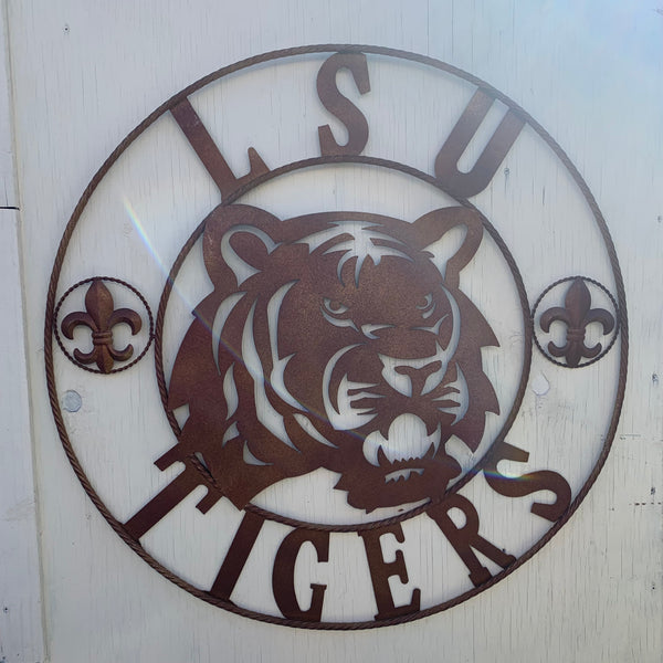 12:,18",24",32",36" LSU TIGERS METAL CUSTOM VINTAGE CRAFT ART SIGN