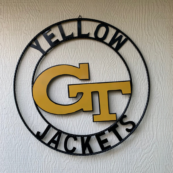 12", 18", 24", 32" GEORGIA TECH YELLOW JACKETS METAL SIGN VINTAGE CUSTOM TEAM ART