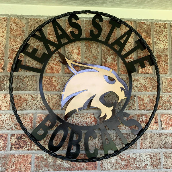 12",18",24",32",36" TEXAS STATE BOBCATS CUSTOM METAL VINTAGE CRAFT SIGN TEAM WESTERN HOME DECOR HANDMADE