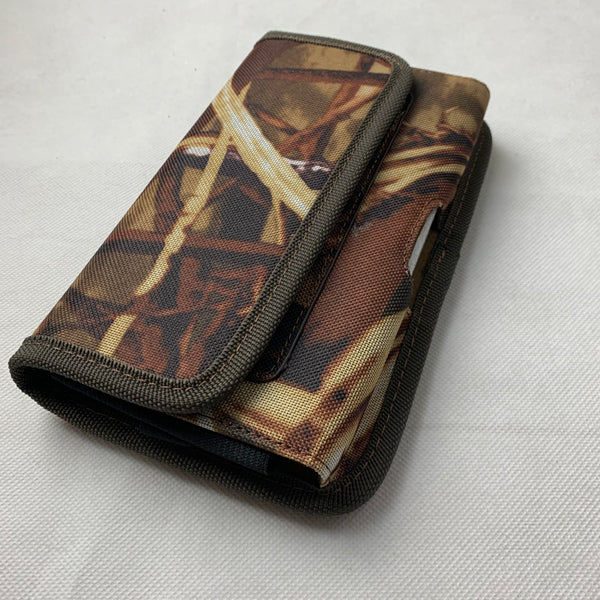MX_LPOTX-EUH-CAMO 7" LUXMO XL MEGA EXTRA LARGE HORIZONTAL CAMO RUGGED POUCH VELCO CLOSURE  &  BELT LOOP CLIP HOLSTER CELL PHONE CASE UNIVERSAL OVERSIZE