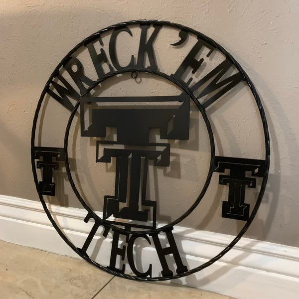 12", 18", 24", 32" WRECKEM TEXAS TECH METAL CUSTOM VINTAGE CRAFT TEAM SIGN HANDMADE