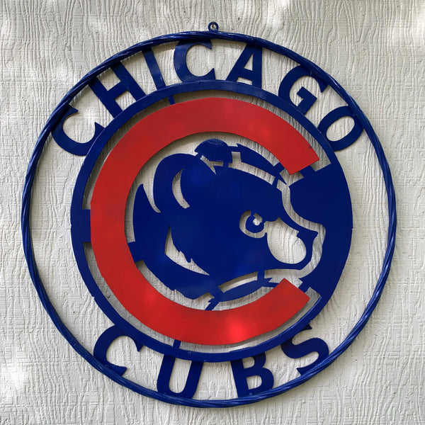 12", 18", 24", 32" CHICAGO CUBS CUSTOM METAL VINTAGE CRAFT TEAM SPORTS SIGN HANDMADE