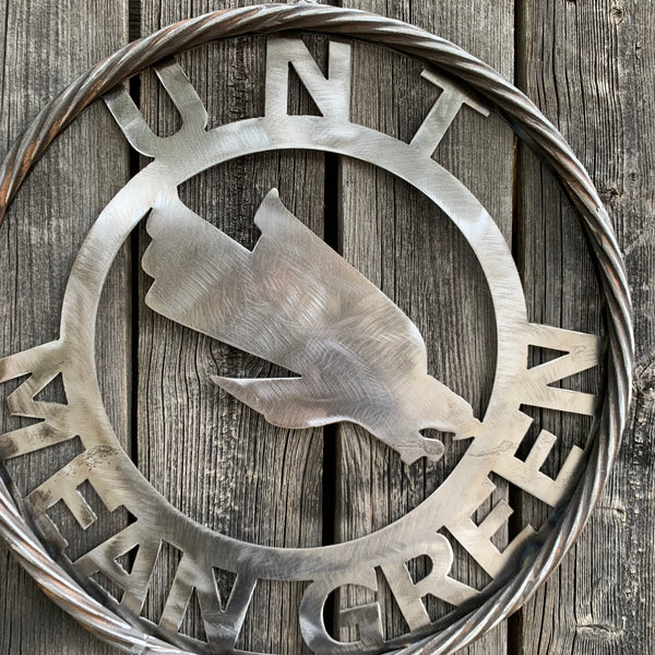 12", 18", 24", 32" UNT MEAN GREEN RAW METAL CUSTOM VINTAGE CRAFT WALL ART TEAM SIGN HANDMADE
