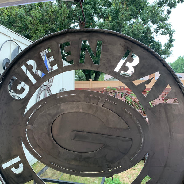 12",18",24",32",36" RAW METAL GREEN BAY PACKERS DISC CUSTOM METAL VINTAGE CRAFT TEAM SPORTS SIGN HANDMADE