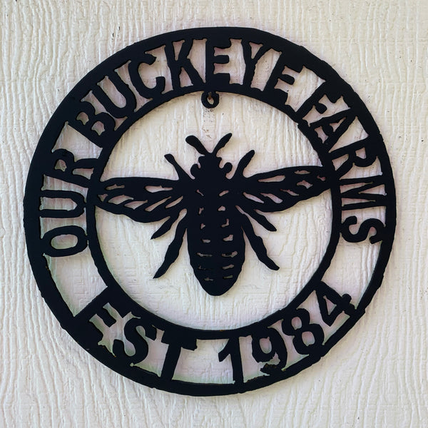 #EH10491 CUSTOM NAME BEE LASERCUT CUSTOM METAL VINTAGE CRAFT SIGN WESTERN HOME DECOR HANDMADE