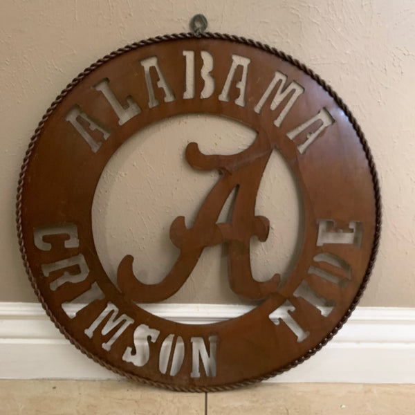 ALABAMA CRIMSON TIDE WIDE BAND RING CUSTOM METAL VINTAGE CRAFT TEAM SIGN HANDMADE