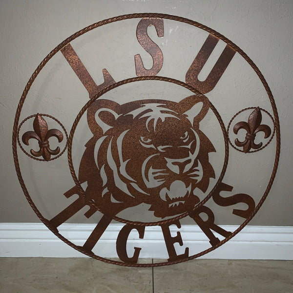 12:,18",24",32",36" LSU TIGERS METAL CUSTOM VINTAGE CRAFT ART SIGN