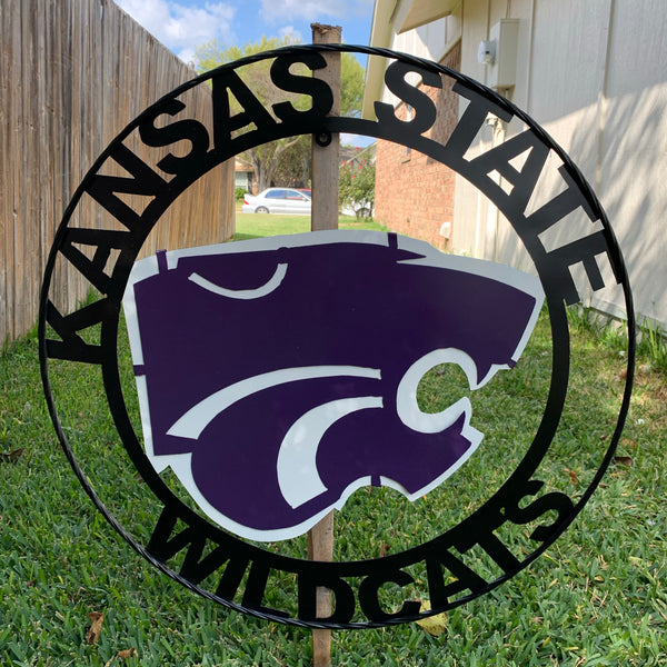 12", 18", 24", 32" KANSAS STATE WILDCATS  YMETAL CUSTOM VINTAGE CRAFT WALL ART TEAM SIGN HANDMADE